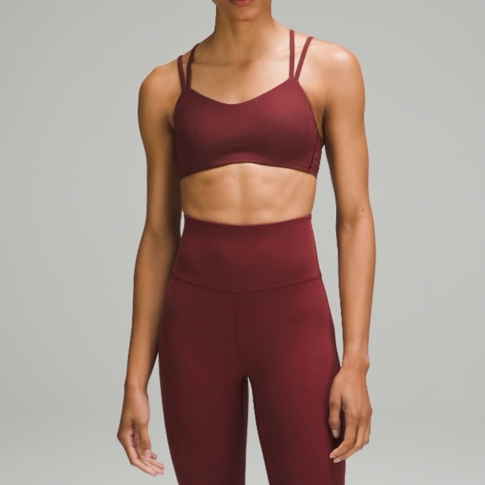 Lululemon Like a Cloud Ribbed Bra in Merlot, B/C Cup